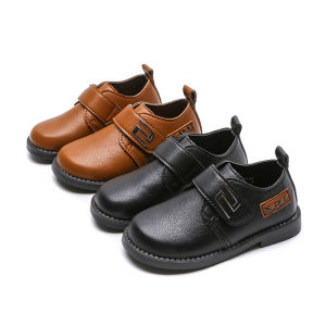 儿童皮鞋男童黑色中大