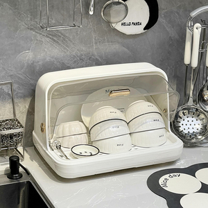 碗筷收纳盒碗碟收纳架厨房家用碗架多功能沥水置物架防尘台式碗柜