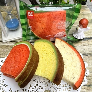 a1零食研究所西瓜味吐司哈密瓜味面包 早餐学生夹心网红食品