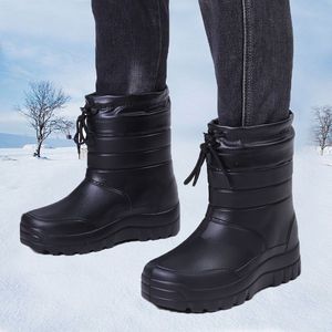 泡沫防水鞋雪地靴男女高帮雨靴雨鞋棉靴子冬季加绒加厚保暖防水
