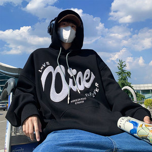 美式hiphop卫衣薄款戴帽子刺绣西海岸情侣装roora外套男国潮春秋