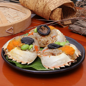 蟹黄八宝饭台湾小吃螃蟹大闸蟹美食酒店特色菜宴会菜餐饮半成品
