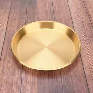 铜盘纯铜家用食品蒸鱼蒸鸡盘加厚平底圆形托盘收藏摆设黄铜盘铜器