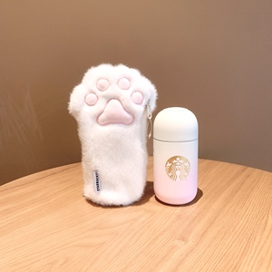 限量星巴克杯子2020樱花新品猫爪款胶囊杯含杯套不锈钢保温喝水杯
