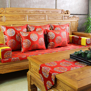 中式红木沙发实木家具坐垫套中国风防滑定制布艺餐椅海绵棕垫包邮
