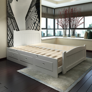 中式纯实木床 单人床 双人床 抽拉床 拖床 推拉床 子母床储物床
