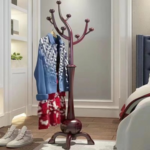 高档发财树形实木衣帽架单杆新中式落地实木树枝衣架家用卧室客厅
