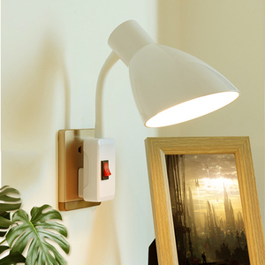 家用卧室led直插式插座灯宿舍床头带开关插电睡眠护眼简易小壁灯