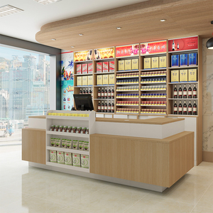 便利店收银台烟柜一体烟酒柜组合货架店铺小型烟柜台酒柜收银柜台