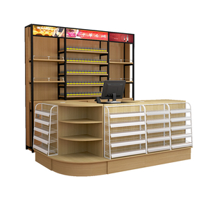 便利店收银台烟酒柜组合超市店铺小型简约多功能钢木展示柜