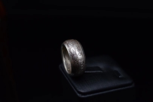 高端珠宝美国摩根币老银币匠人手工制作戒指个性独特艺术设计定制