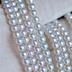 日本akoya小米珠项链海水珍珠极强光小baby珠天女锁骨链正圆18k金