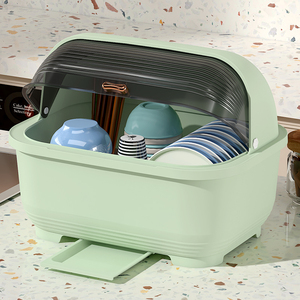 塑料厨房沥水碗柜带盖放碗箱装碗碟盘家用碗架置物架子碗筷收纳盒