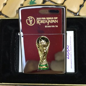 原装zippo运动韩日世界杯纪念镀金立体大力神杯2000千禧年k/xvi版