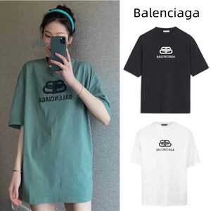 正品代购 balenciaga  巴黎世家爆款锁扣字母印花宽松男女短袖t恤