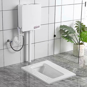 马可波罗家用陶瓷蹲便器卫生间蹲厕大便器防臭蹲坑式冲水箱整套装