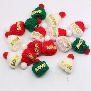 针织圣诞帽发夹手指帽圣诞节diy迷你毛线小帽子圣诞装饰礼品玩具