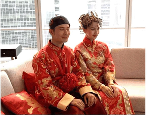 黄晓明中式婚礼服