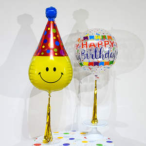 宝宝儿童派对铝模桌飘流苏气球透明男孩女孩生日快乐立体桌摆汽球