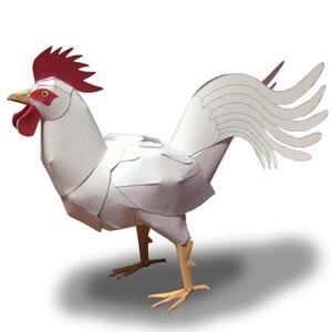 3d纸模立体拼图益智模型diy手工折纸儿童玩具仿真动物玩偶大公鸡