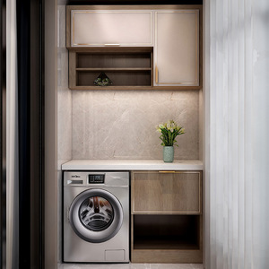 现代阳台柜定制整体组合洗衣柜吊柜储物柜洗衣机柜定做