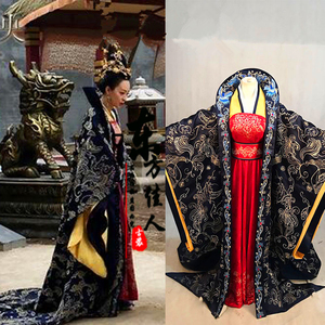 锦绣未央同款服装许榕真太子妃高领唐装古装大气汉服皇后黑色绣花