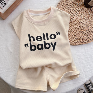 婴儿衣服夏季超时髦韩版男孩休闲背心套装6七8九10个月男宝宝童装