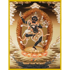 结缘藏传密宗愤怒佛母佛像殊胜黑忿怒空行母画像相纸双面塑封佛画