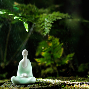 小和尚陶瓷人物禅意摆件佛系无相佛盆景摆件鱼缸造景迷你中式装饰