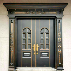 锌合金别墅大门双开门家用防盗门乡村农村进户门不锈钢铜门入户门