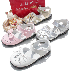 小林川子2023年夏季新款女童凉鞋儿童公主小女孩防滑软底牛皮鞋子