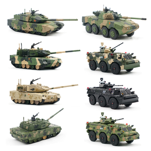 拓意99A式主战坦克三色条纹迷彩11式轮式装甲突击车合金车模型