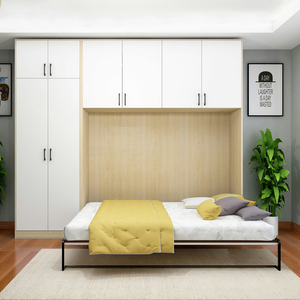 现代简约多功能隐形床衣柜一体小户型家用单人折叠床书房侧翻壁床