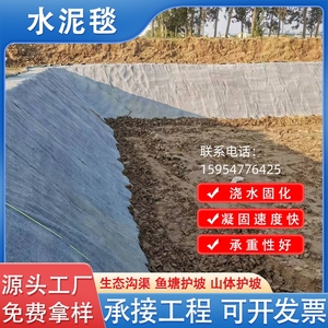 水泥毯护坡鱼塘河道基坑铺路硬化沟渠固坝防护新型混凝土浇水固化