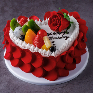 心形爱心花卉水果网红蛋糕模型2022新款生日假蛋糕塑胶样品