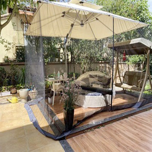 户外蚊帐网纱伞帐圆顶庭院蚊帐室外野营便携钓鱼防蚊遮阳伞网纱罩