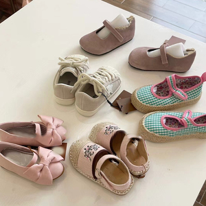 韩国童装女童帆布鞋子春夏新款2024洋气儿童宝宝卡通刺绣软底单鞋