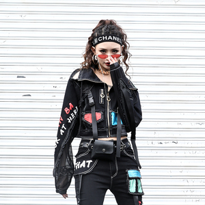 2022春季短款个性小个子穿搭酷酷女装牛仔外套女帅气街头短款上衣