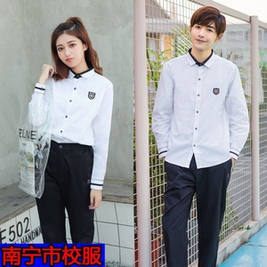 000人付款淘宝南宁校服 中学生夏季制服 新希望短袖白色衬衫套装正装