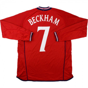 【二手代购】2002世界杯英格兰客场长袖7#贝克汉姆
