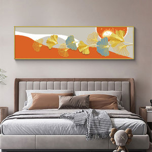 十字绣2023新款现代简约大气轻奢线绣卧室银杏叶手工自己绣床头画