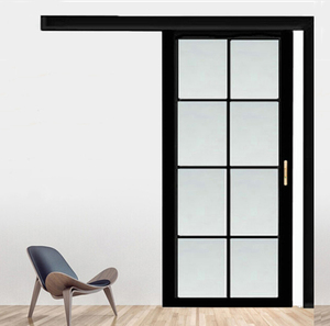 卫生间单扇黑色推拉门隔断厨房单轨移门吊轨钛镁铝合金吊门单移门