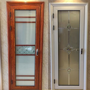 室内平开玻璃门厨房卫浴淋浴定做厕所洗手间门钛镁铝合金卫生间门