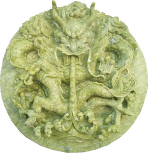 石雕地雕青石浮雕汉白玉晚霞红中式庭院外墙挂壁画龙吐水风水镇宅