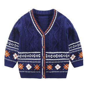 男童毛衣外套春秋童装韩版儿童针织衫开衫男孩宝宝毛线衣8636