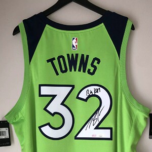 卡尔唐斯 亲签 签名 森林狼球迷版 jsa认证 球衣towns 状元