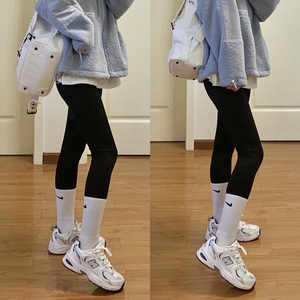 nike耐克运动袜女中筒白色正品logo标志长筒篮球袜子ins潮冬季