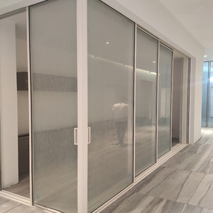 极窄玻璃移门联动铝合金阳台厨房推拉门折叠门客厅吊轨双玻门定制