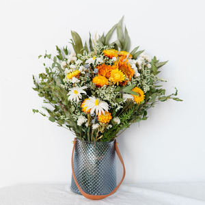 干花天然风干真花小雏菊向日葵带花瓶北欧风客厅装饰花艺拍照摆件