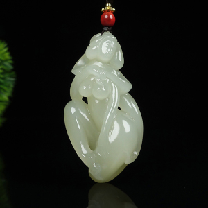 玉琢岚轩天然和田玉白玉美女玉美人国色天香玉石吊坠挂件玉坠玉佩